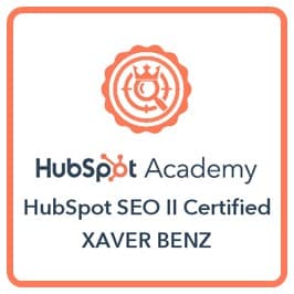 HubSpot-SEO_II-Certyfikat-Badge-Image-Xaver-Benz